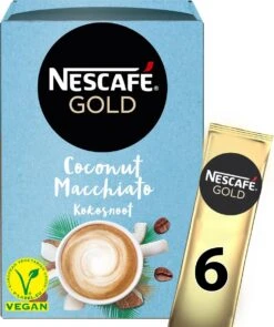 Nescafé Gold Coconut Macchiato Oploskoffie - 6 Doosjes à 6 Zakjes 12 Nescafé Gold Coconut Macchiato Oploskoffie - 6 Doosjes à 6 Zakjes -Beste Koffie Winkel 1005x1200
