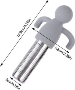 Theemannetjes - Theefilter Voor Losse Thee - Thee Infuser - Thee Zeef - Siliconen - Vaatwasserbestendig - Grijs - 2stuks -Beste Koffie Winkel 1006x1200