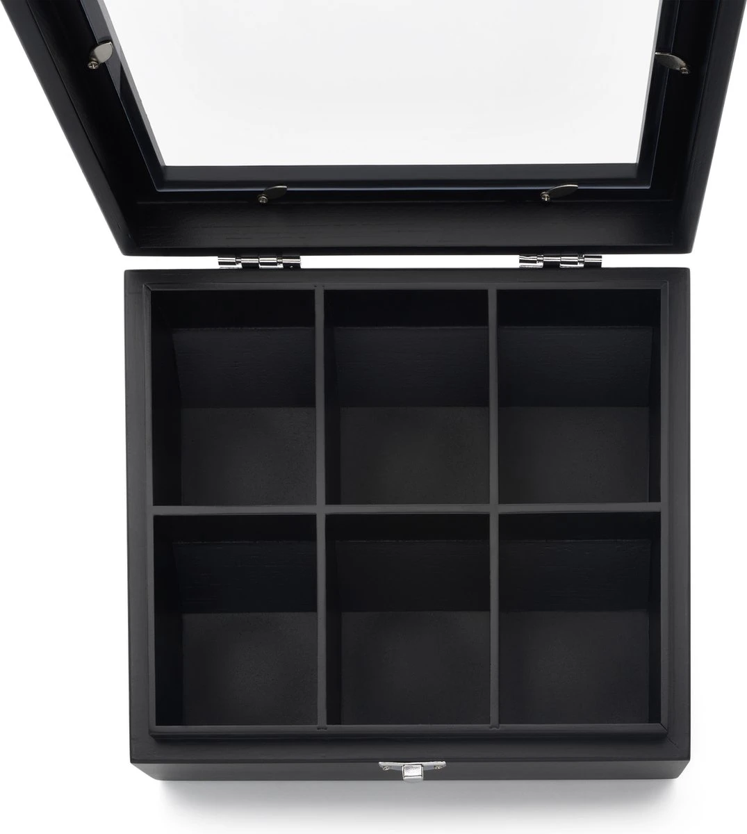 Bredemeijer - Theedoos 6-vaks Venster Bamboe Zwart 4 Bredemeijer - Theedoos 6-vaks Venster Bamboe Zwart - Afbeelding 2