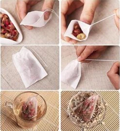 Merkloos 100 Lege Theezakjes - 5 X 7 CM -Beste Koffie Winkel 1106x1200