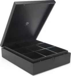 Bredemeijer Theedoos 9 Vaks Gesloten Bamboe Zwart