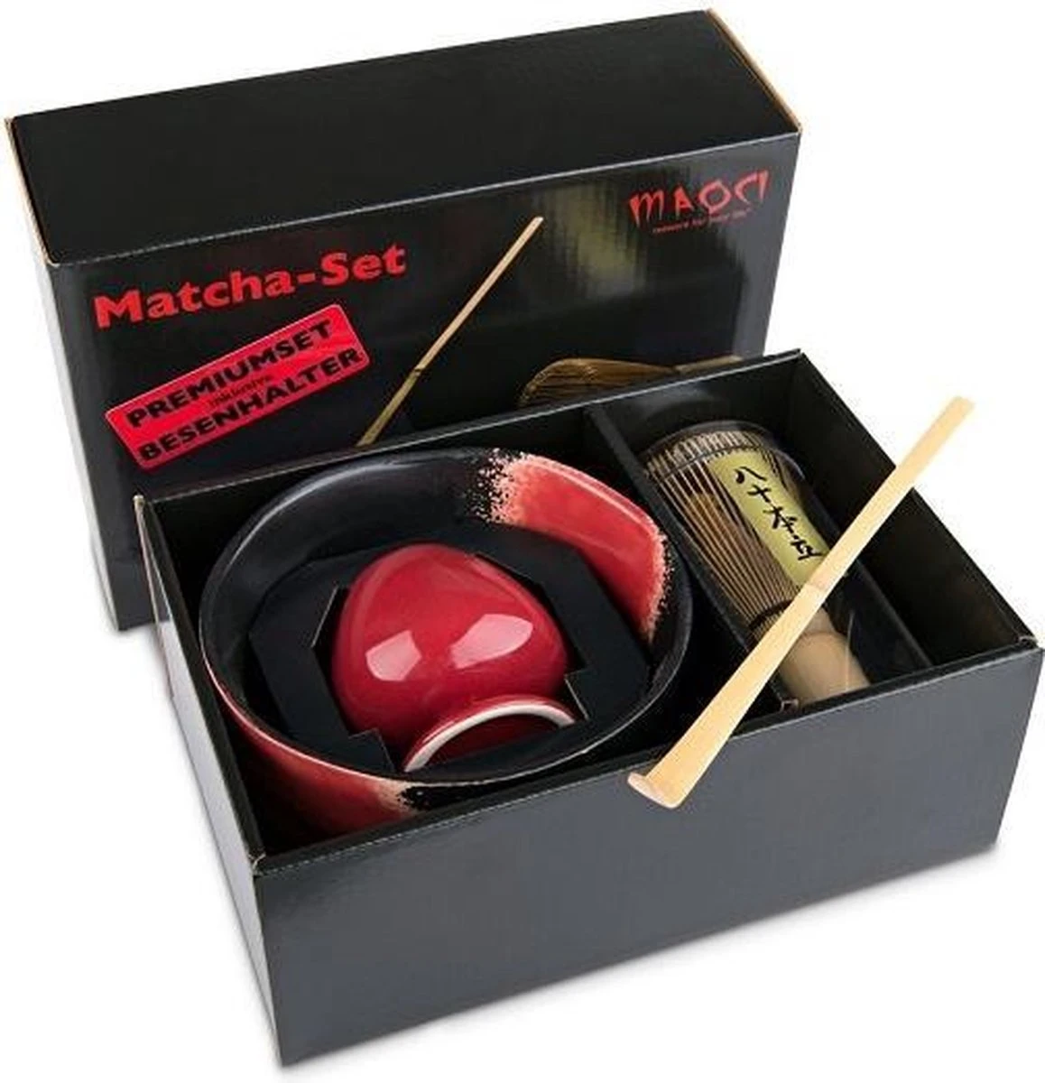 Merkloos Matcha Thee Set Inclusief Handgemaakte Matcha Kom, Bamboe Matcha Klopper, Chasen Houder Rood En Bamboe Maatschep - Complete Matcha Set 3 Merkloos Matcha Thee Set Inclusief Handgemaakte Matcha Kom, Bamboe Matcha Klopper, Chasen Houder Rood En Bamboe Maatschep - Complete Matcha Set
