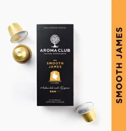 Aroma Club - Nespresso Compatible Capsules (120 St.) - No. 2 Smooth James - Intensiteit 3/5 - Espresso & Lungo - 100% Aluminium Koffiecups -Beste Koffie Winkel 1160x1200 2