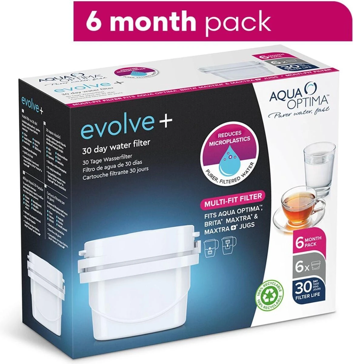 Aqua Optima Evolve+ Single Life - Wit - 6x 100 Liter 6 Aqua Optima Evolve+ Single Life - Wit - 6x 100 Liter - Afbeelding 4