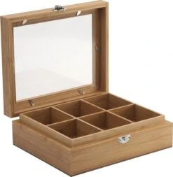 Bredemeijer - Theedoos 6-vaks Venster Bamboe Natural -Beste Koffie Winkel 1173x1200