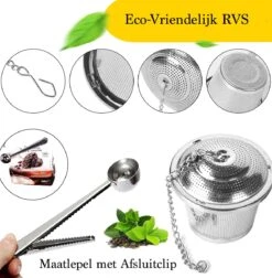 TeaLux 5-Delig RVS Theefilters Set Met Maatlepel En Lekbakjes En Knijper - Theezeef Voor Losse Thee En Kruiden - Tea InfuserStrainer Giftset - Verse Thee FilterZeef Cadeau Pakket - Kruidenbuiltje Ei Met Onderzetters - Geschenkset 16 TeaLux 5-Delig RVS Theefilters Set Met Maatlepel En Lekbakjes En Knijper - Theezeef Voor Losse Thee En Kruiden - Tea InfuserStrainer Giftset - Verse Thee FilterZeef Cadeau Pakket - Kruidenbuiltje Ei Met Onderzetters - Geschenkset -Beste Koffie Winkel 1175x1200