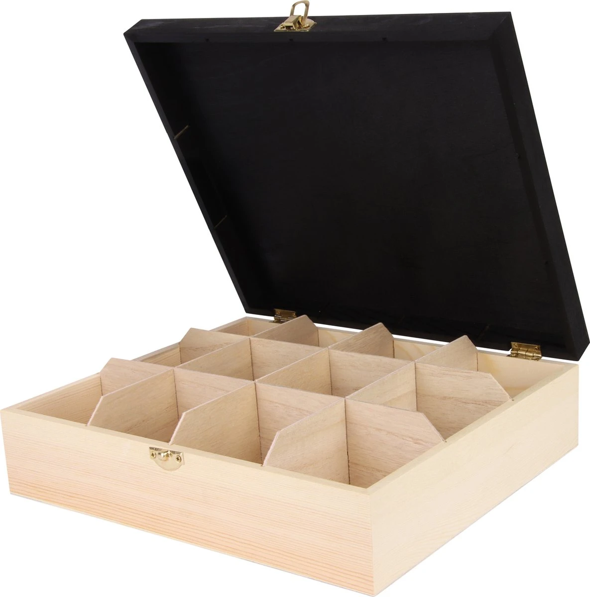 Theedoos 12 Vaks - Theedoos - Zwarte Theedoos 3 Theedoos 12 Vaks - Theedoos - Zwarte Theedoos