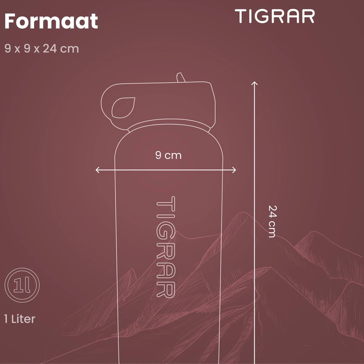 Tigrar - Waterfles Met Rietje - Drinkfles 1 Liter - Thermosfles - RVS - Rood - Incl. Extra Dop, 3 Rietjes En Reiniger 11 Tigrar - Waterfles Met Rietje - Drinkfles 1 Liter - Thermosfles - RVS - Rood - Incl. Extra Dop, 3 Rietjes En Reiniger - Afbeelding 9