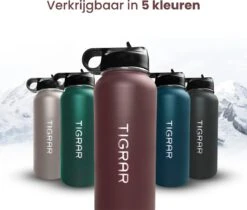 Tigrar - Waterfles Met Rietje - Drinkfles 1 Liter - Thermosfles - RVS - Rood - Incl. Extra Dop, 3 Rietjes En Reiniger 17 Tigrar - Waterfles Met Rietje - Drinkfles 1 Liter - Thermosfles - RVS - Rood - Incl. Extra Dop, 3 Rietjes En Reiniger -Beste Koffie Winkel 1200x1021 3