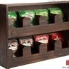 Theedoos - Gebrand Hout - 8 Vaks (~90 Zakjes) - Duurzaam - Compact Design - 32x8x22 Cm - Cadeautip -Beste Koffie Winkel 1200x1044