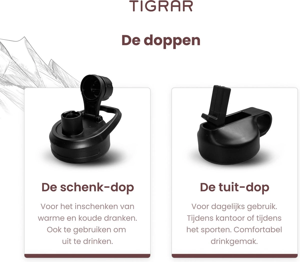 Tigrar - Waterfles Met Rietje - Drinkfles 1 Liter - Thermosfles - RVS - Rood - Incl. Extra Dop, 3 Rietjes En Reiniger 4 Tigrar - Waterfles Met Rietje - Drinkfles 1 Liter - Thermosfles - RVS - Rood - Incl. Extra Dop, 3 Rietjes En Reiniger - Afbeelding 2