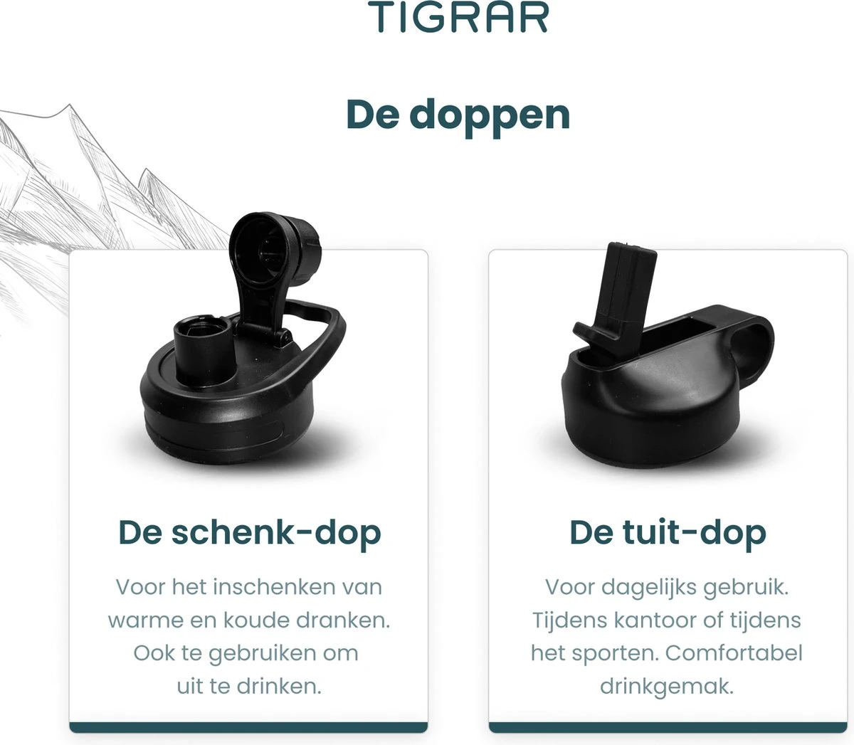 Tigrar - Waterfles - Drinkfles - Thermosfles 1 Liter Dubbelwandig - RVS - (Staal) Blauw - Incl. Extra Dop 3 Rietjes En Reiniger 11 Tigrar - Waterfles - Drinkfles - Thermosfles 1 Liter Dubbelwandig - RVS - (Staal) Blauw - Incl. Extra Dop 3 Rietjes En Reiniger - Afbeelding 9