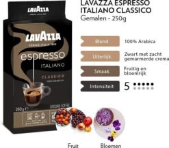 Lavazza Espresso Italiano Classico Gemalen / Filterkoffie - 8 X 250 Gram -Beste Koffie Winkel 1200x1053 2