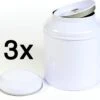 Merkloos 3 Stuks - Theeblik - Wit - Theeblik 100 Gram - Rond - Theedoos - Theeblik Met Binnendeksel - Dubbele Deksel - Theeblikken Voor Losse Thee - Bewaarblik - Voorraadbussen - Opbergbak - Voorraadbus - Voor Losse Thee, Kruiden, Specerijen En Koffiebonen -Beste Koffie Winkel 1200x1063 1