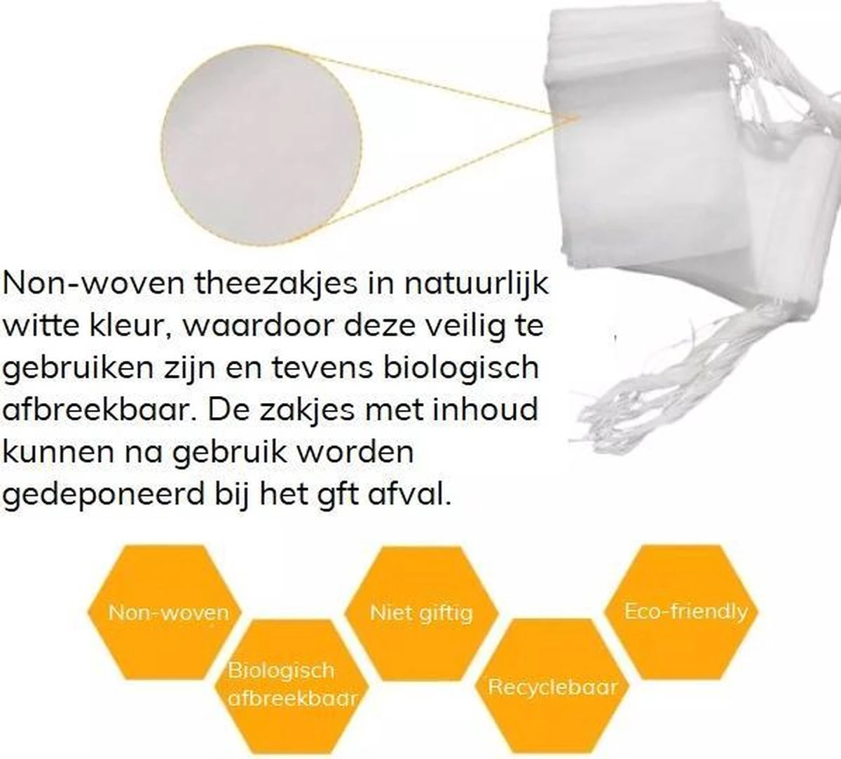 Lege Theezakjes Voor Losse Thee 200 Stuks 5 X 7 Cm - Biologisch Afbreekbaar En Recyclebaar 4 Lege Theezakjes Voor Losse Thee 200 Stuks 5 X 7 Cm - Biologisch Afbreekbaar En Recyclebaar - Afbeelding 2