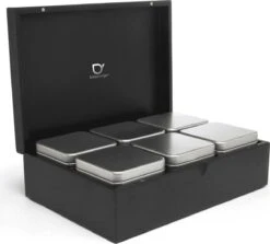 Bredemeijer - Theedoos 6 Blikjes Zwart -Beste Koffie Winkel 1200x1085