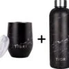 TIGR The Combo - Voordeelset Minimalist Thermosfles En Cup Warmhoudbeker - 500ml - Zwart Marmer -Beste Koffie Winkel 1200x1101