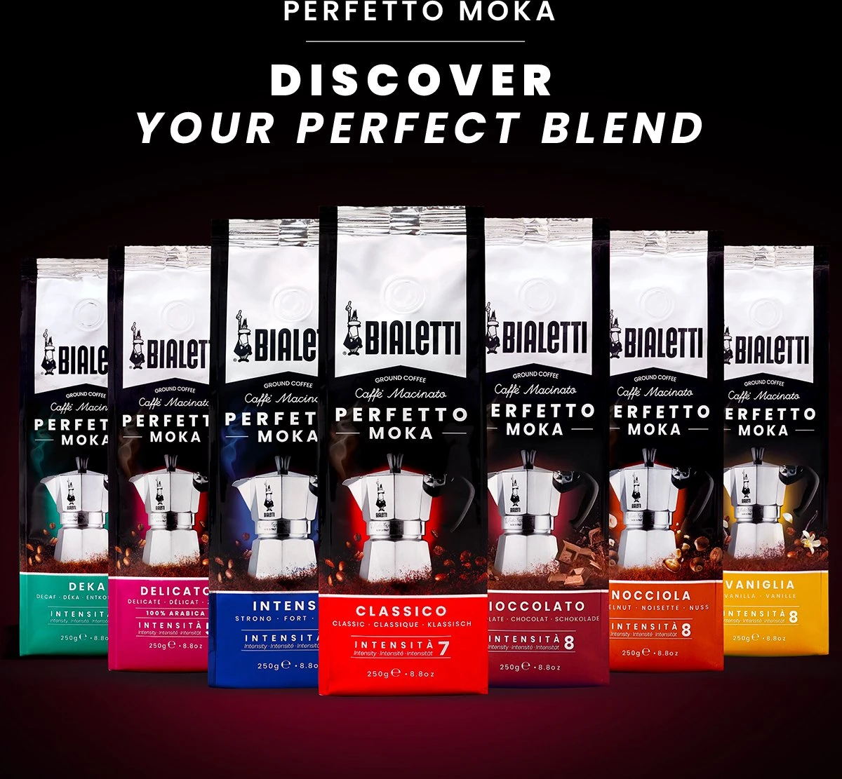 Bialetti Moka Intenso Gemalen Koffie - 4 X 250 Gram 4 Bialetti Moka Intenso Gemalen Koffie - 4 X 250 Gram - Afbeelding 2