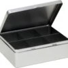 Merkloos Zilveren 6-vaks Theedoos/theekist 20 Cm - Keuken Accessoires - Theezakjes Houder Bewaarblik 1 Merkloos Zilveren 6-vaks Theedoos/theekist 20 Cm - Keuken Accessoires - Theezakjes Houder Bewaarblik -Beste Koffie Winkel 1200x1136