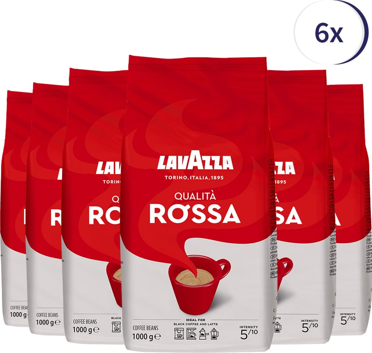 Lavazza Qualita Rossa Koffiebonen - 6x1KG 3 Lavazza Qualita Rossa Koffiebonen - 6x1KG