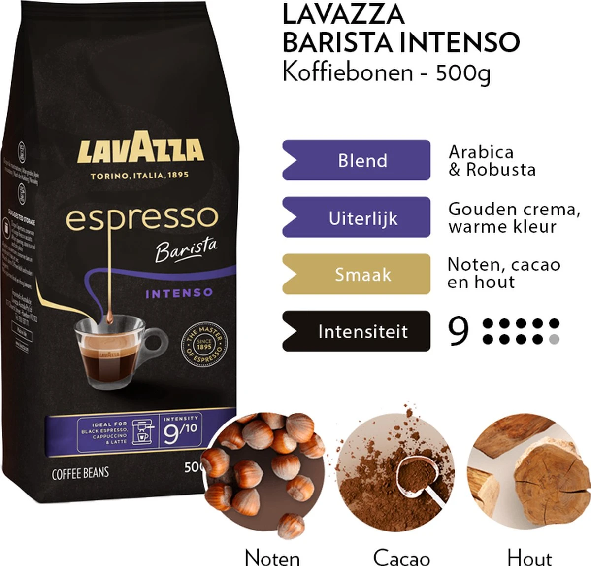Lavazza Espresso Barista Intenso Koffiebonen - 500 Gram X4 7 Lavazza Espresso Barista Intenso Koffiebonen - 500 Gram X4 - Afbeelding 5