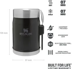 Stanley The Legendary Food Jar + Spork 0,4L - Thermosfles - Matt Black 8 Stanley The Legendary Food Jar + Spork 0,4L - Thermosfles - Matt Black -Beste Koffie Winkel 1200x1151