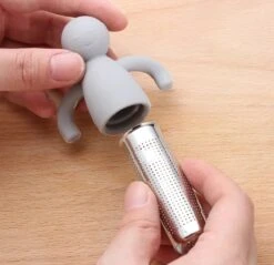 Theemannetjes - Theefilter Voor Losse Thee - Thee Infuser - Thee Zeef - Siliconen - Vaatwasserbestendig - Grijs - 2stuks -Beste Koffie Winkel 1200x1161