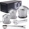 TeaLux 5-Delig RVS Theefilters Set Met Maatlepel En Lekbakjes En Knijper - Theezeef Voor Losse Thee En Kruiden - Tea InfuserStrainer Giftset - Verse Thee FilterZeef Cadeau Pakket - Kruidenbuiltje Ei Met Onderzetters - Geschenkset -Beste Koffie Winkel 1200x1171 1
