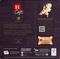 Douwe Egberts D.E Café Lungo Koffiecups - Intesiteit 8/12 - 10 X 20 Capsules 13 Douwe Egberts D.E Café Lungo Koffiecups - Intesiteit 8/12 - 10 X 20 Capsules -Beste Koffie Winkel 1200x1186 6