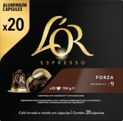 L'OR Espresso Forza Koffiecups - Intensiteit 9/12 - 10 X 20 Capsules -Beste Koffie Winkel 1200x1187 9