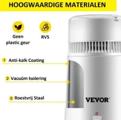 Vevor Destilleerapparaat- Destilleerketel - Water Destilleerder - 4L - Maak Zelf Gedestilleerd Water - Puur Water -Beste Koffie Winkel 1200x1191 1