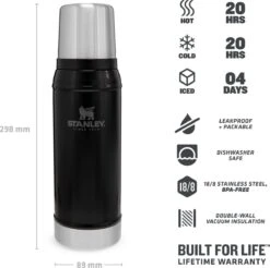 Stanley The Legendary Classic Bottle 0,75L - Thermosfles - Matte Black -Beste Koffie Winkel 1200x1196 1