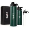 ZEUZ® Premium RVS Thermosfles & Drinkfles – Waterfles Met Rietje - BPA Vrij – 700 Ml - Mat Groen -Beste Koffie Winkel 1200x1200 228