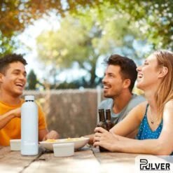 Pulver - RVS Thermosfles / Drinkfles – BPA Vrij – 750 Ml - Waterfles Met Draaidop – Drinkfles – Dubbele Isolatie - Rubberen Coating- Licht Groen -Beste Koffie Winkel 1200x1200 242