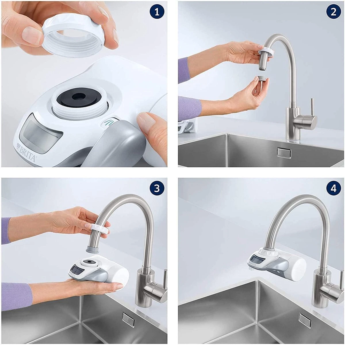 BRITA On Tap Faucet Filtration System - Uitstekend Smakend Gefilterd Water - Inclusief 1 BRITA ON TAP Kraanfilter - 600 Liter Water Gefilterd Per Patroon - Witte Kleur 5 BRITA On Tap Faucet Filtration System - Uitstekend Smakend Gefilterd Water - Inclusief 1 BRITA ON TAP Kraanfilter - 600 Liter Water Gefilterd Per Patroon - Witte Kleur - Afbeelding 3