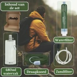 Waterfilter Survival Steddy Pro - Zuiver Gratis Drinkwater - Waterfles Waterzuivering - Waterfilter Kraan - Outdoor - FILTER 4000 LITER! 17 Waterfilter Survival Steddy Pro - Zuiver Gratis Drinkwater - Waterfles Waterzuivering - Waterfilter Kraan - Outdoor - FILTER 4000 LITER! -Beste Koffie Winkel 1200x1200 287