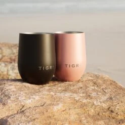TIGR Cups - Drinkbekers - Thermosbekers - RVS - Set Van 2 - 350ml - Zwart/Rosé Goud -Beste Koffie Winkel 1200x1200 340