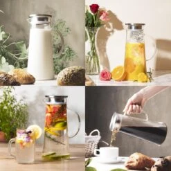 MÊZON® Schenkkan - Glazen Waterkan - Waterkaraf Voor Fruitwater - Multifunctionele Decanteer Karaf - Kan Met Deksel - 1.5L Capaciteit -Beste Koffie Winkel 1200x1200 409