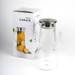 MÊZON® Schenkkan - Glazen Waterkan - Waterkaraf Voor Fruitwater - Multifunctionele Decanteer Karaf - Kan Met Deksel - 1.5L Capaciteit -Beste Koffie Winkel 1200x1200 410