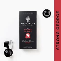 Aroma Club - Nespresso Compatible Capsules (120 St.) - No. 3 Strong George - Intensiteit 5/5 - Espresso - 100% Aluminium Koffiecups -Beste Koffie Winkel 1200x1200 420