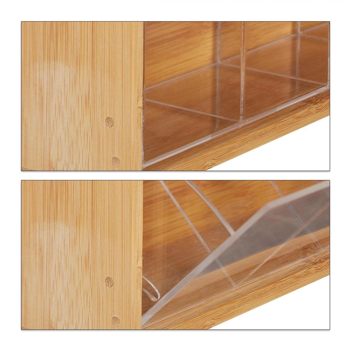 Relaxdays Theedoos 5 Vaks - Theekist - Theezakjeshouder - Bamboe - Voor Ca. 10 Theezakjes 8 Relaxdays Theedoos 5 Vaks - Theekist - Theezakjeshouder - Bamboe - Voor Ca. 10 Theezakjes - Afbeelding 6