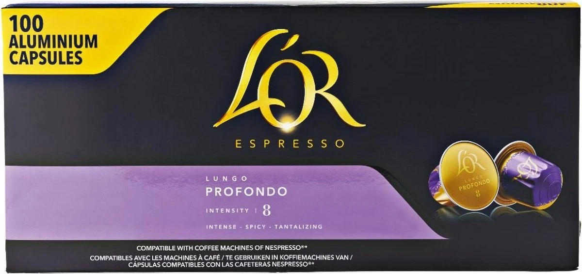 L'Or Espresso Profondo Koffiecups - 10 X 10 Stuks 4 L'Or Espresso Profondo Koffiecups - 10 X 10 Stuks - Afbeelding 2