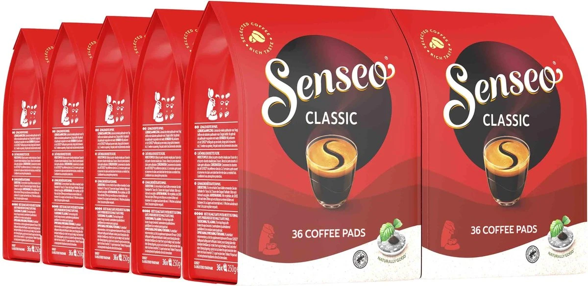 Senseo Classic Koffiepads - 5/9 Intensiteit - 10 X 36 Pads 3 Senseo Classic Koffiepads - 5/9 Intensiteit - 10 X 36 Pads