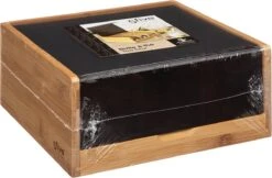 Theedoos/theekist Bruin/zwart 6-vaks 22 X 21 Cm Van Bamboe Hout - Theezakjes Doos/kist -Beste Koffie Winkel 1200x789 1