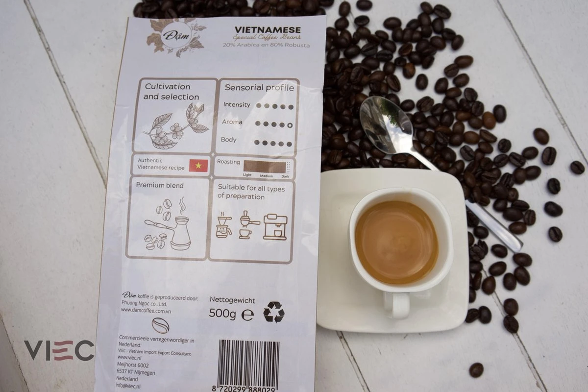 Vietnamese Dark Roast Koffiebonen 500g | 20% Arabica - 80% Robusta | DAM Koffie 8 Vietnamese Dark Roast Koffiebonen 500g | 20% Arabica - 80% Robusta | DAM Koffie - Afbeelding 6