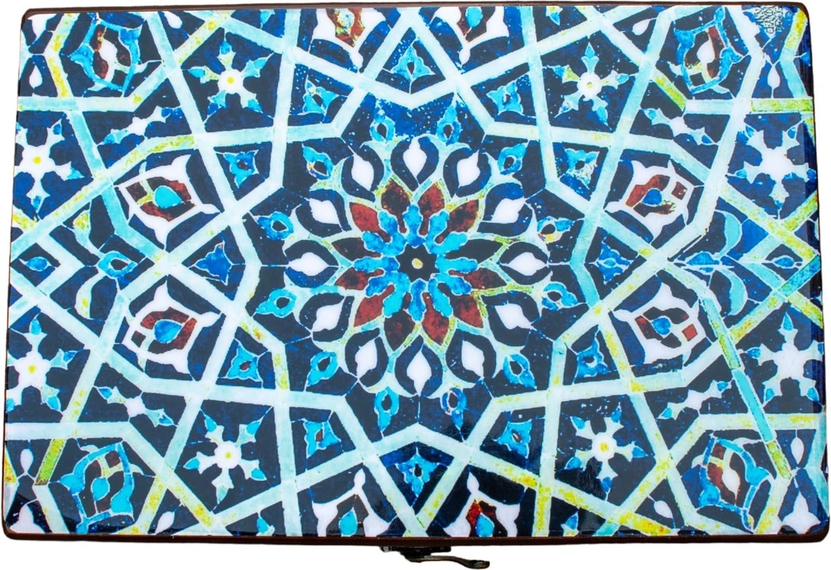 Perzische Theedoos Dahlia 20x30cm- Perzisch Patroon - Houtwerk - Persis Treasures 4 Perzische Theedoos Dahlia 20x30cm- Perzisch Patroon - Houtwerk - Persis Treasures - Afbeelding 2