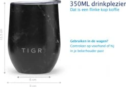 TIGR The Combo - Voordeelset Minimalist Thermosfles En Cup Warmhoudbeker - 500ml - Zwart Marmer -Beste Koffie Winkel 1200x833