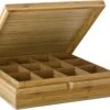 Bredemeijer - Theedoos 12-vaks Gesloten Bamboe Naturel