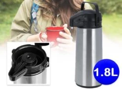 Basic Thermoskan Met Pomp - 1,8 Liter - RVS - Vaatwasserbestendig -Beste Koffie Winkel 1200x880 1