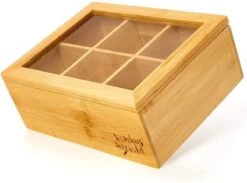 Bambuswald© Houten Theedoos Met 6 Vakken Gemaakt Van 100% Duurzame Bamboe -Beste Koffie Winkel 1200x888